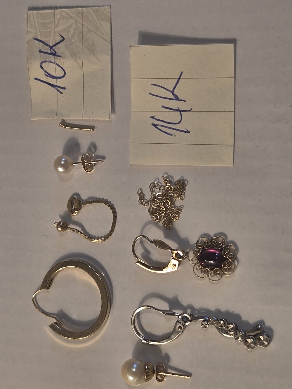 14k And 10k Sol8d Gold Scrap Lot Variety Most Earings